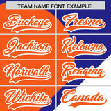 Custom Royal Orange-White Color Block Personalized Half Heart Pattern Authentic Baseball Jersey