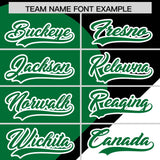 Custom Black Kelly Green-White Color Block Personalized Half Heart Pattern Authentic Baseball Jersey