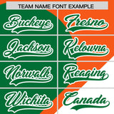 Custom Orange Kelly Green-White Color Block Personalized Half Heart Pattern Authentic Baseball Jersey