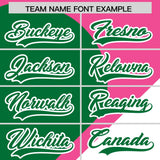 Custom Pink Kelly Green-White Color Block Personalized Half Heart Pattern Authentic Baseball Jersey
