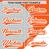 Custom Orange Silver-White Color Block Personalized Half Heart Pattern Authentic Baseball Jersey