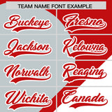 Custom Red Silver-White Color Block Personalized Half Heart Pattern Authentic Baseball Jersey