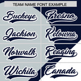 Custom Navy Silver-White Color Block Personalized Half Heart Pattern Authentic Baseball Jersey
