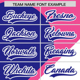 Custom Pink Royal-White Color Block Personalized Half Heart Pattern Authentic Baseball Jersey