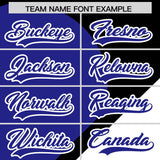 Custom Black Royal-White Color Block Personalized Half Heart Pattern Authentic Baseball Jersey