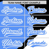 Custom Black Powder Blue-White Color Block Personalized Half Heart Pattern Authentic Baseball Jersey