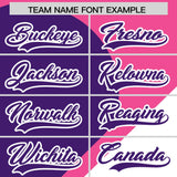 Custom Pink Purple-White Color Block Personalized Half Heart Pattern Authentic Baseball Jersey