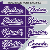 Custom Silver Purple-White Color Block Personalized Half Heart Pattern Authentic Baseball Jersey