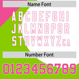 Custom Neon Green Pink-White Color Block Personalized Half Heart Pattern Authentic Baseball Jersey