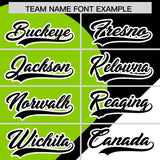 Custom Black Neon Green-White Color Block Personalized Half Heart Pattern Authentic Baseball Jersey