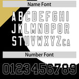 Custom Black Old Gold-White Color Block Personalized Half Heart Pattern Authentic Baseball Jersey