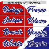 Custom White Red-Royal Color Block Personalized Half Heart Pattern Authentic Baseball Jersey