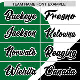 Custom White Kelly Green-Black Color Block Personalized Half Heart Pattern Authentic Baseball Jersey