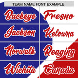 Custom White Royal-Red Color Block Personalized Half Heart Pattern Authentic Baseball Jersey