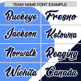 Custom White Powder Blue-Navy Color Block Personalized Half Heart Pattern Authentic Baseball Jersey