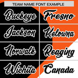Custom Orange Black-White Color Block Personalized Half Heart Pattern Authentic Baseball Jersey