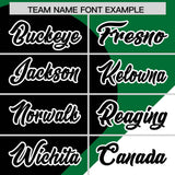Custom Kelly Green Black-White Color Block Personalized Half Heart Pattern Authentic Baseball Jersey