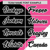 Custom Pink Black-White Color Block Personalized Half Heart Pattern Authentic Baseball Jersey