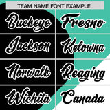 Custom Bright Green Black-White Color Block Personalized Half Heart Pattern Authentic Baseball Jersey