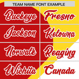 Custom Gold Red-White Color Block Personalized Half Heart Pattern Authentic Baseball Jersey