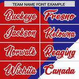 Custom Royal Red-White Color Block Personalized Half Heart Pattern Authentic Baseball Jersey