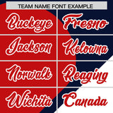 Custom Navy Red-White Color Block Personalized Half Heart Pattern Authentic Baseball Jersey