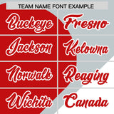 Custom Silver Red-White Color Block Personalized Half Heart Pattern Authentic Baseball Jersey