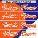 Custom Royal Orange-White Color Block Personalized Half Heart Pattern Authentic Baseball Jersey