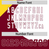 Custom Crimson Gold-White Color Block Personalized Half Heart Pattern Authentic Baseball Jersey