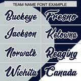 Custom Navy Silver-White Color Block Personalized Half Heart Pattern Authentic Baseball Jersey