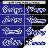 Custom Black Royal-White Color Block Personalized Half Heart Pattern Authentic Baseball Jersey
