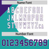 Custom Aqua Purple-White Color Block Personalized Half Heart Pattern Authentic Baseball Jersey