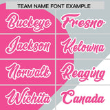 Custom Silver Pink-White Color Block Personalized Half Heart Pattern Authentic Baseball Jersey