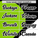 Custom Black Neon Green-White Color Block Personalized Half Heart Pattern Authentic Baseball Jersey