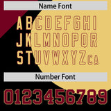 Custom Black Crimson-Khaki Color Block Personalized Half Heart Pattern Authentic Baseball Jersey