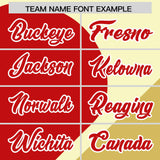 Custom Cream Red-Old Gold Color Block Personalized Half Heart Pattern Authentic Baseball Jersey