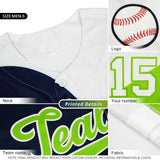 Custom Kelly Green Orange-White Color Block Personalized Half Heart Pattern Authentic Baseball Jersey