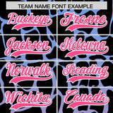 Custom Light Blue Pink Giraffe Graffiti Pattern Authentic Baseball Jersey