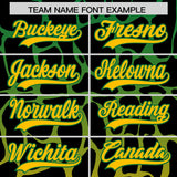 Custom Kelly Green Yellow Giraffe Graffiti Pattern Authentic Baseball Jersey