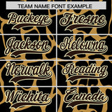 Custom Old Gold Brown Giraffe Graffiti Pattern Authentic Baseball Jersey