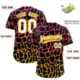 Custom Pink Gold Giraffe Graffiti Pattern Authentic Baseball Jersey