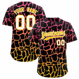Custom Pink Gold Giraffe Graffiti Pattern Authentic Baseball Jersey
