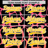 Custom Pink Gold Giraffe Graffiti Pattern Authentic Baseball Jersey