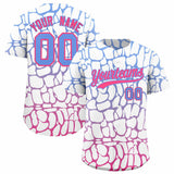 Custom Light Blue Pink Giraffe Graffiti Pattern Authentic Baseball Jersey
