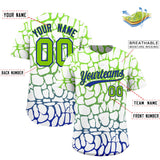 Custom Neon Green Royal Giraffe Graffiti Pattern Authentic Baseball Jersey