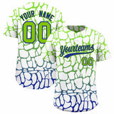Custom Neon Green Royal Giraffe Graffiti Pattern Authentic Baseball Jersey