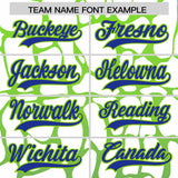 Custom Neon Green Royal Giraffe Graffiti Pattern Authentic Baseball Jersey