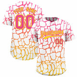 Custom Pink Gold Giraffe Graffiti Pattern Authentic Baseball Jersey