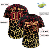 Custom Crimson Khaki Giraffe Graffiti Pattern Authentic Baseball Jersey