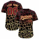 Custom Crimson Khaki Giraffe Graffiti Pattern Authentic Baseball Jersey